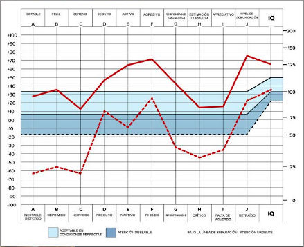 Gráfica del test de personalidad OCA Gráfica del test de personalidad OCA